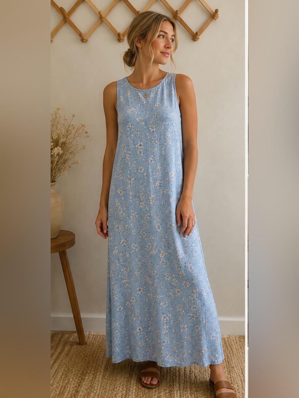 Denim co blue floral Dress